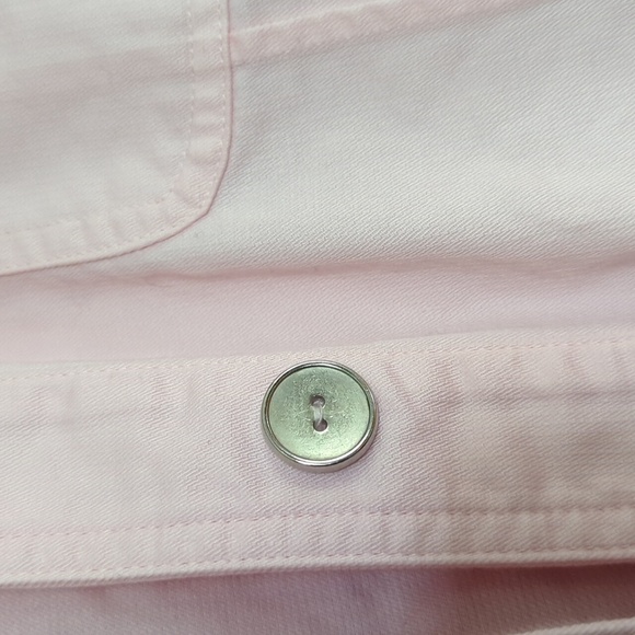 Christopher & Banks Pale Pink Peplum Button Down 100% Cotton Jacket Size X - Picture 4 of 9